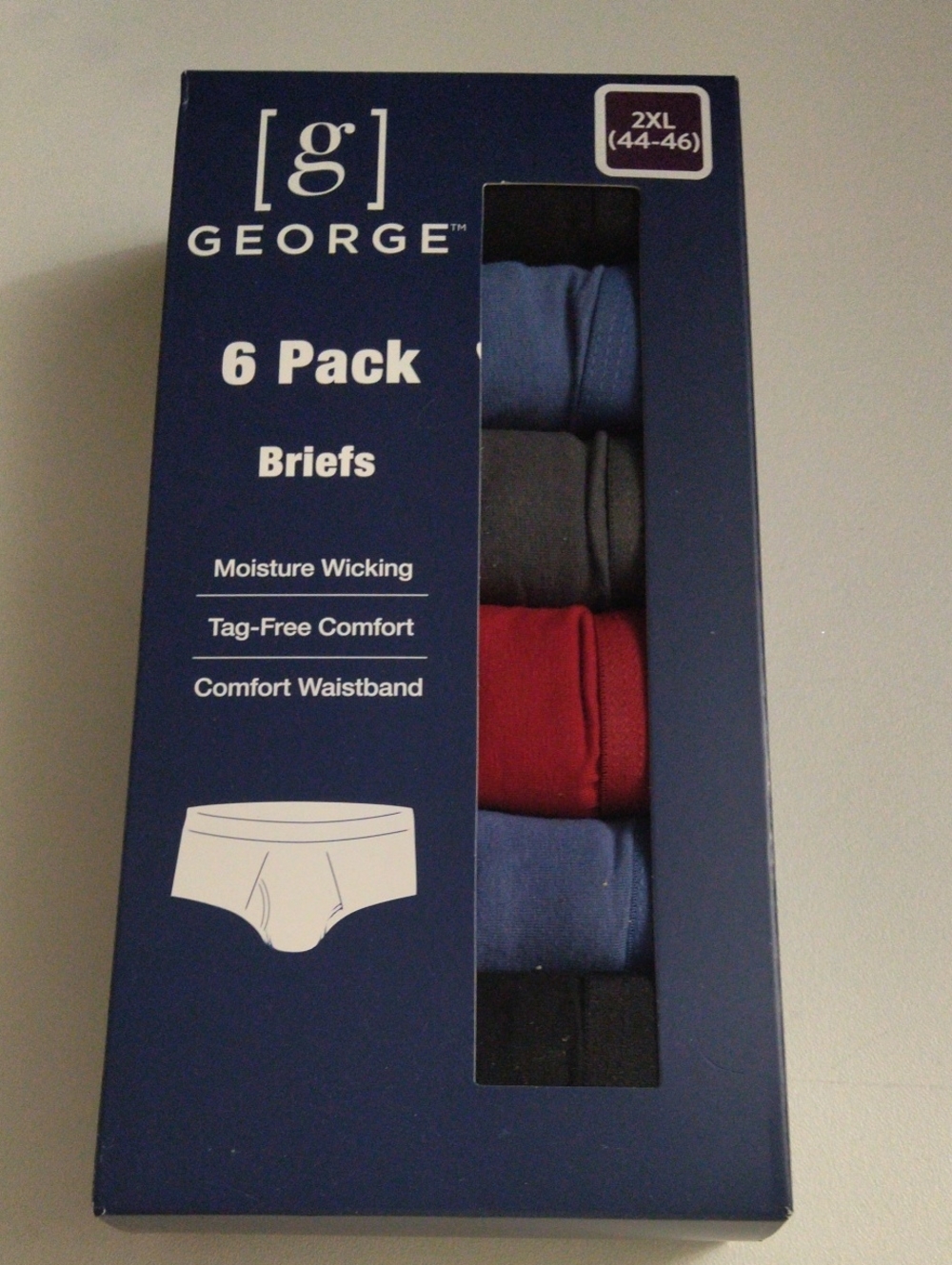 George 6 Pack Boxer Briefs Mens 2XL (44-46) 95% Cotton Tag Free  Comfort New